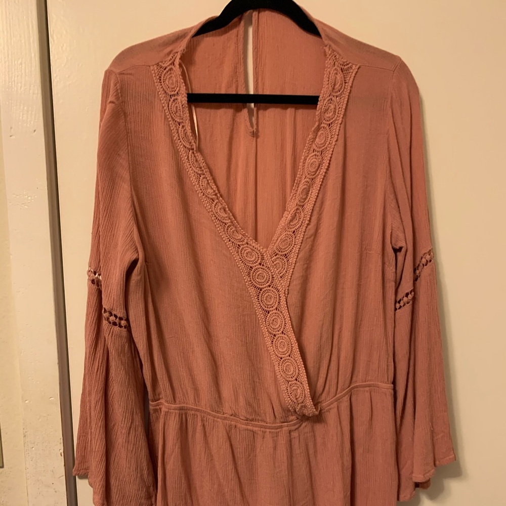 Pretty Mauve Romper with Crochet Details